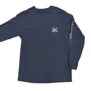 Vineyard Vines Long Sleeve Tee Ice Hockey Pink Whale Blue Size XL(18)